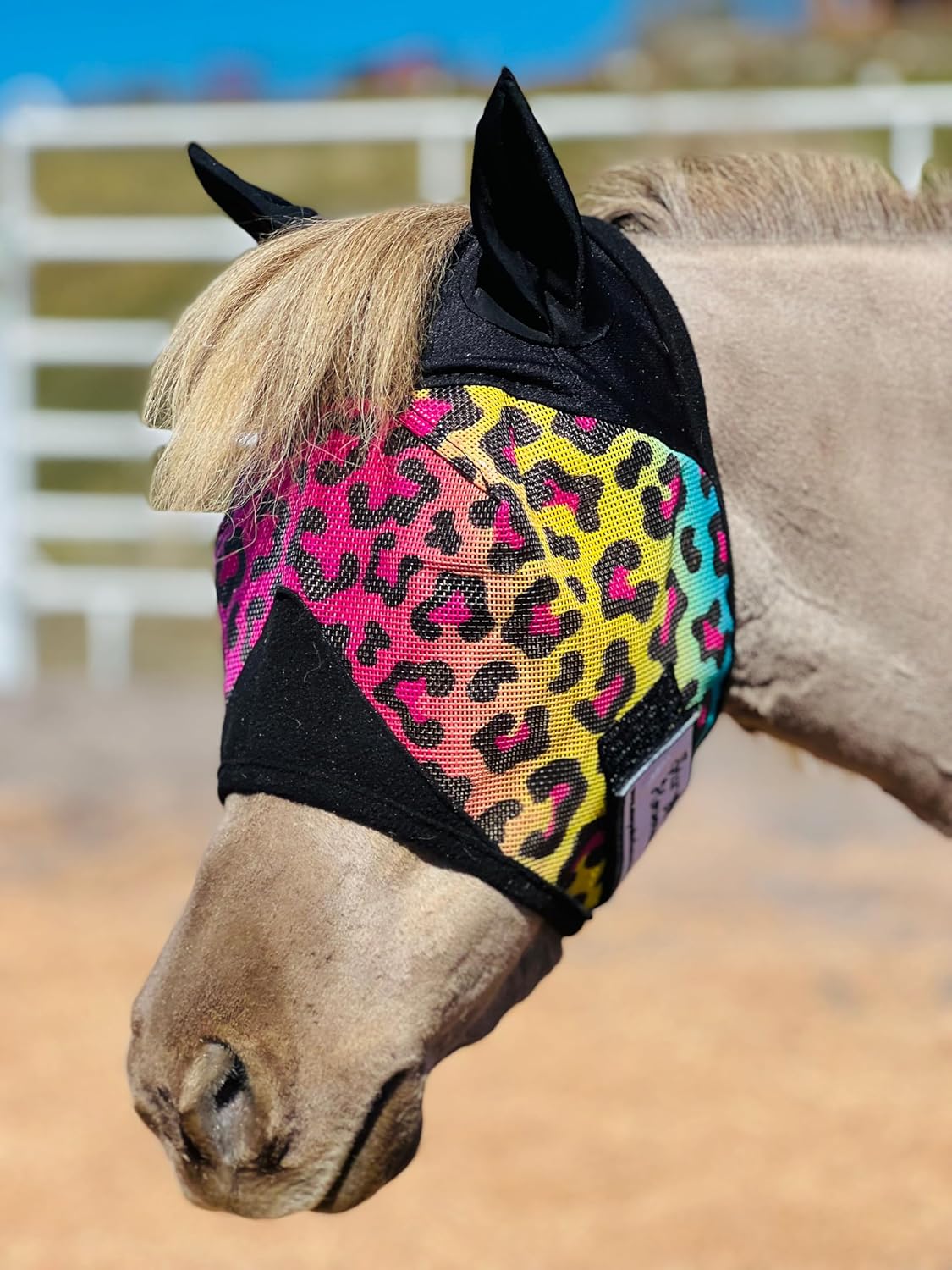 Star Point Horsemanship Miniature Horse-Pony No Ear Fly Masks100% Full UV Protection Durable Mesh Highly Comfortable (Small 28-32" Mini, Light Blue) - Image 12