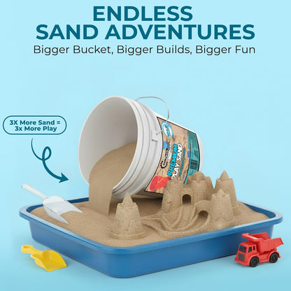 Trade Grade sand bucket open showing natural sand