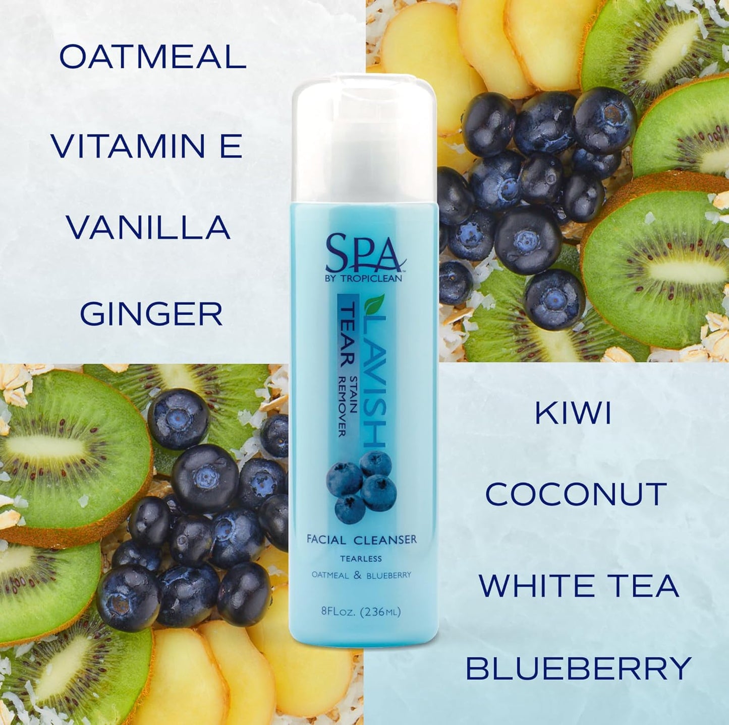 Pet grooming supplies TropiClean blueberry facial scrub