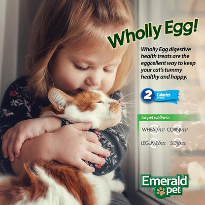 Authentic imported USA Emerald Pet Wholly Egg cat treats packaging texture