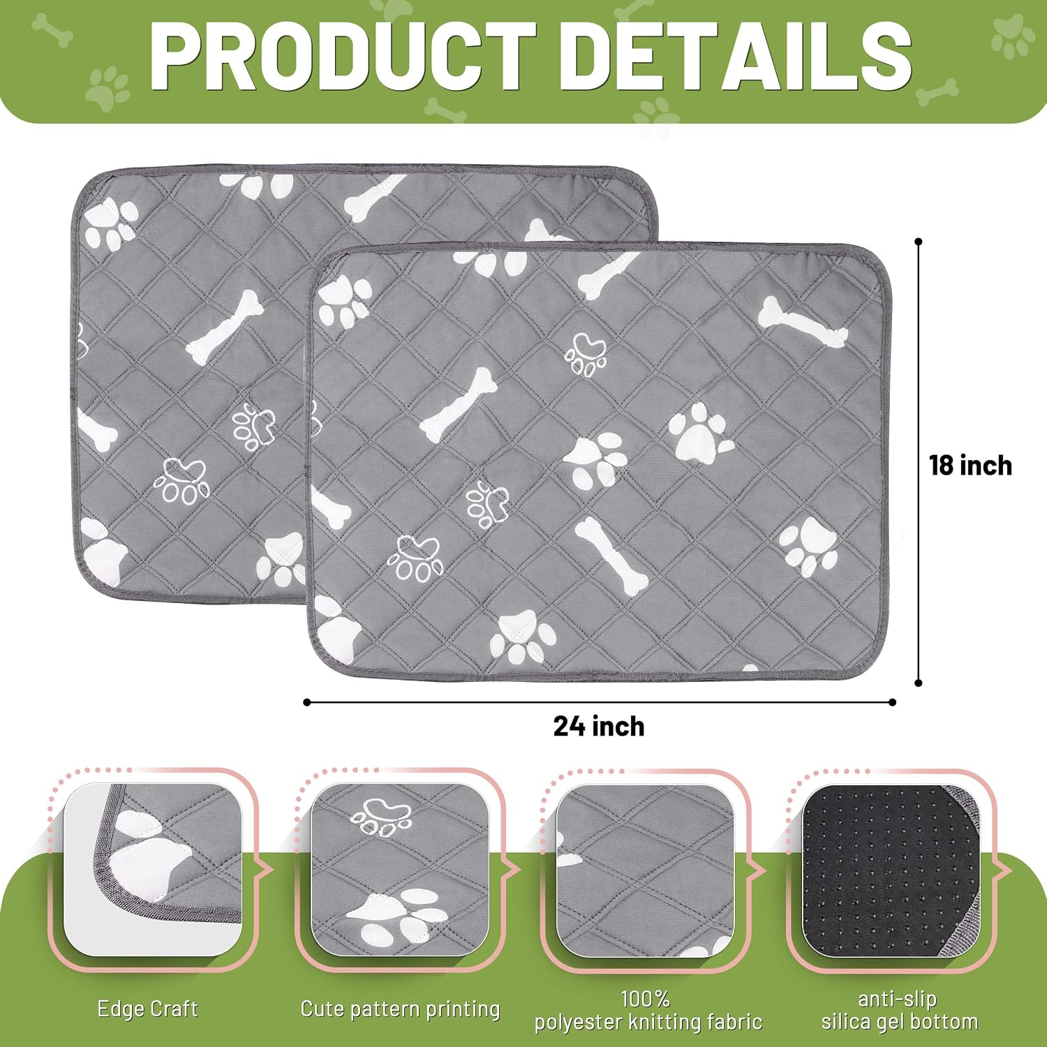 PatiencET 18 by 24 inch pet training pad placed in a dog kennel