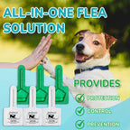 Water resistant topical flea drops protection icon diagram for small puppies