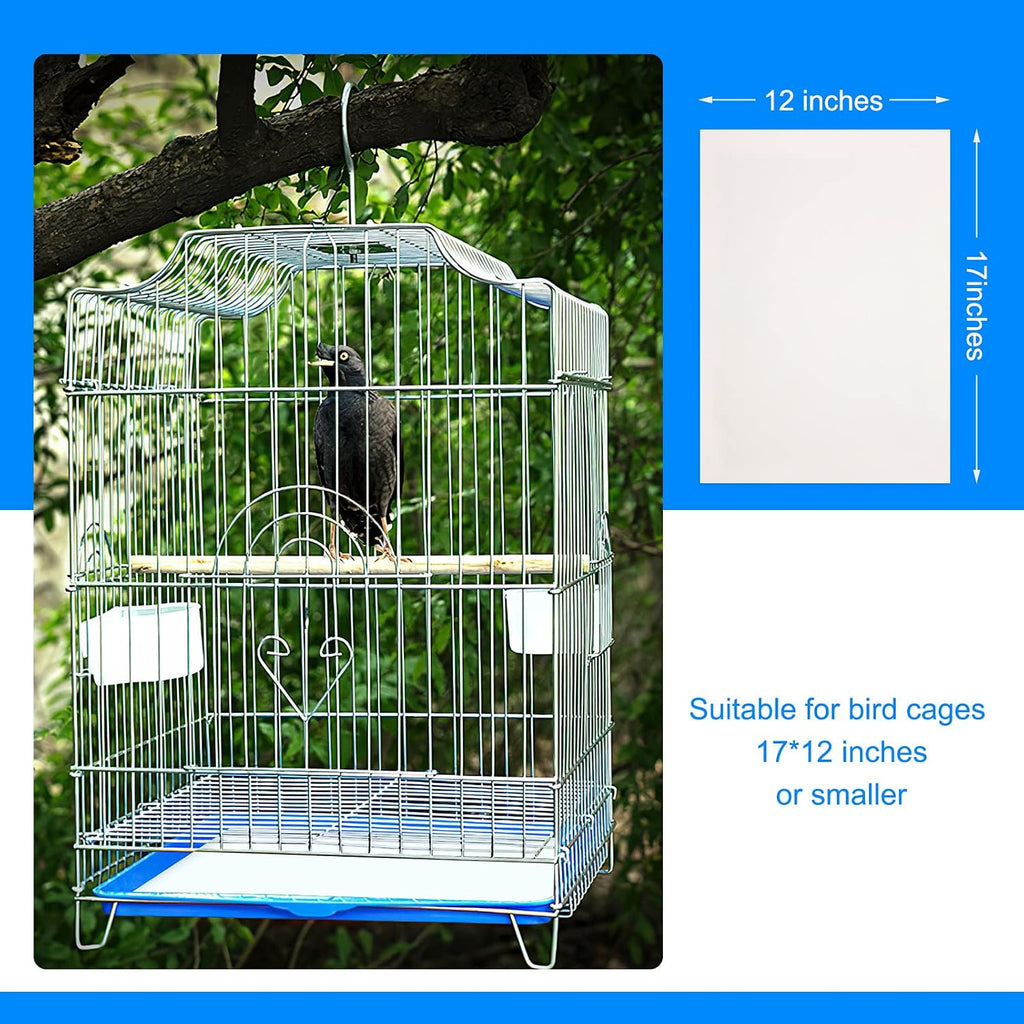 User placing a precut Kopration liner into a large bird cage tray