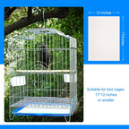 User placing a precut Kopration liner into a large bird cage tray