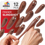 X-Protector rubber poop slingshot twelve pieces pack front view showing multiple squishy emoji finger toys.
