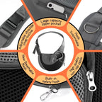 Detail of Yudodo pet sling safety hook and hardware