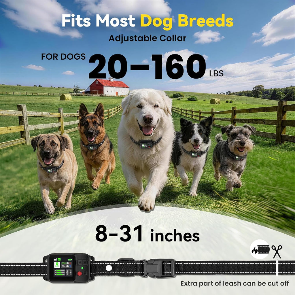 Side profile of the Prtrlfc GPS dog collar highlighting the durable weatherproof design.