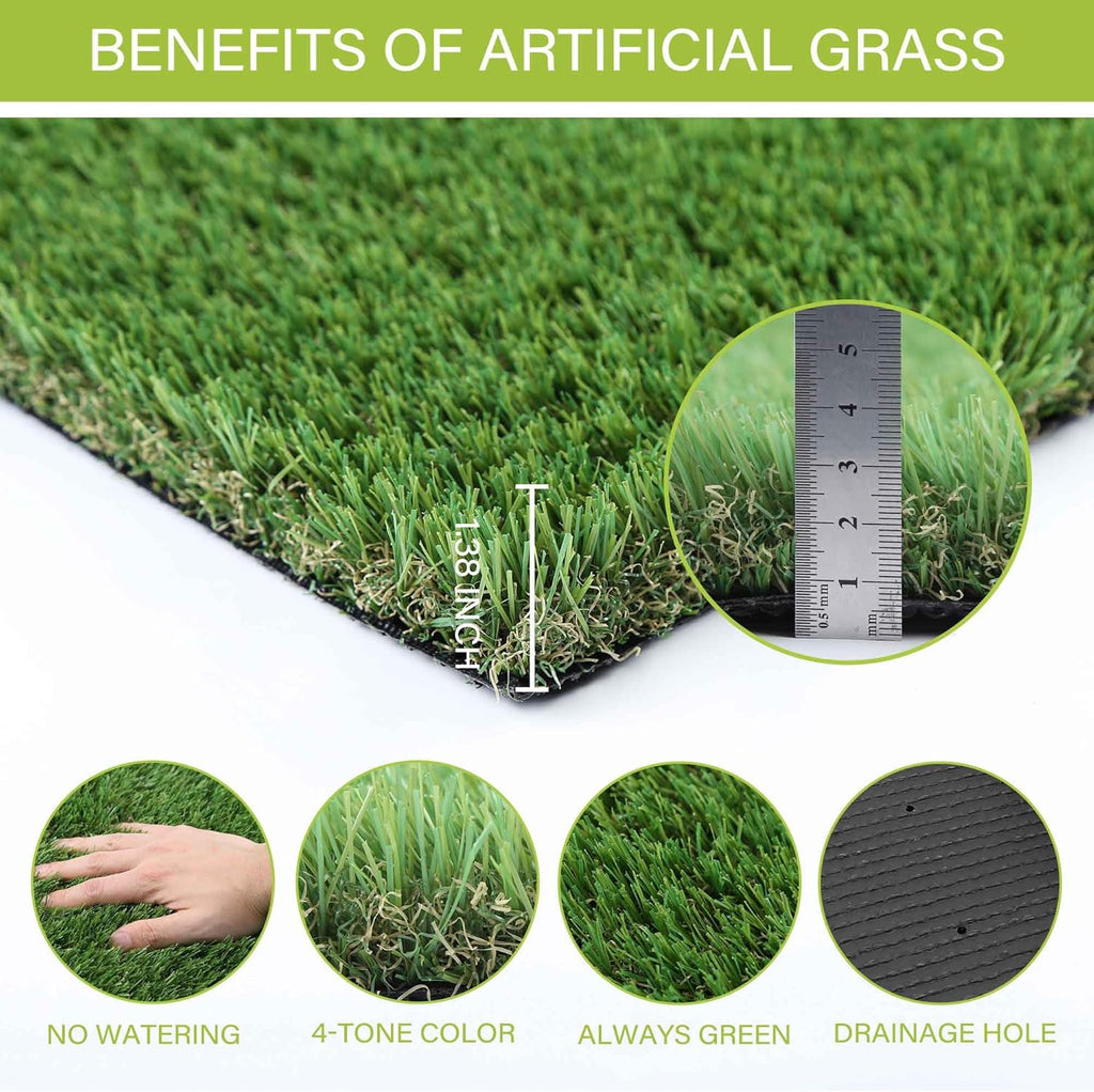 Close up of synthetic grass fibers and texture