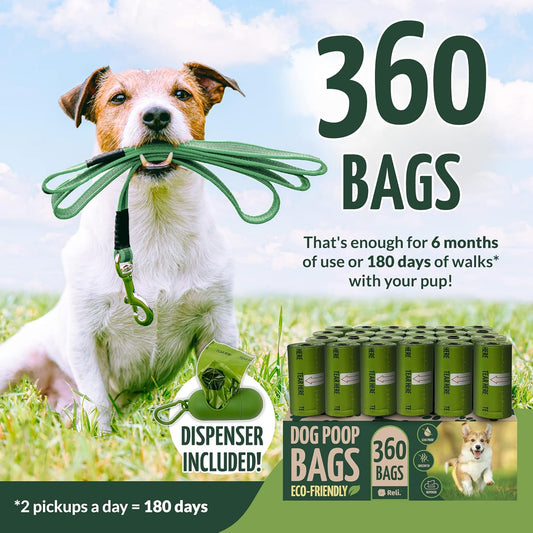 Reli dog waste bags green leash dispenser attached close up