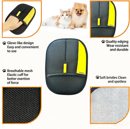 Washable electrostatic pet hair removal mitt for car seats