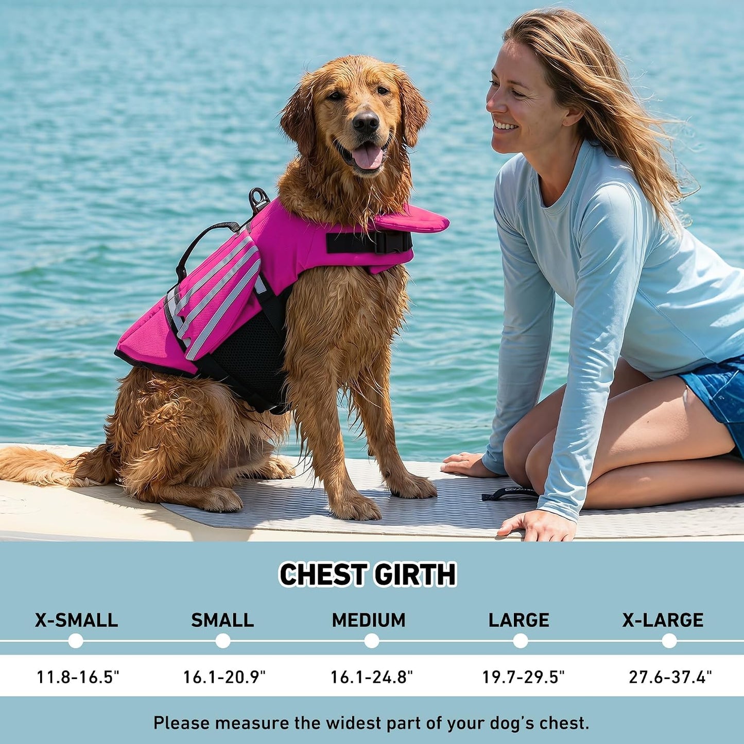 Petglad adjustable puppy life coat back angle showing the durable fabric.