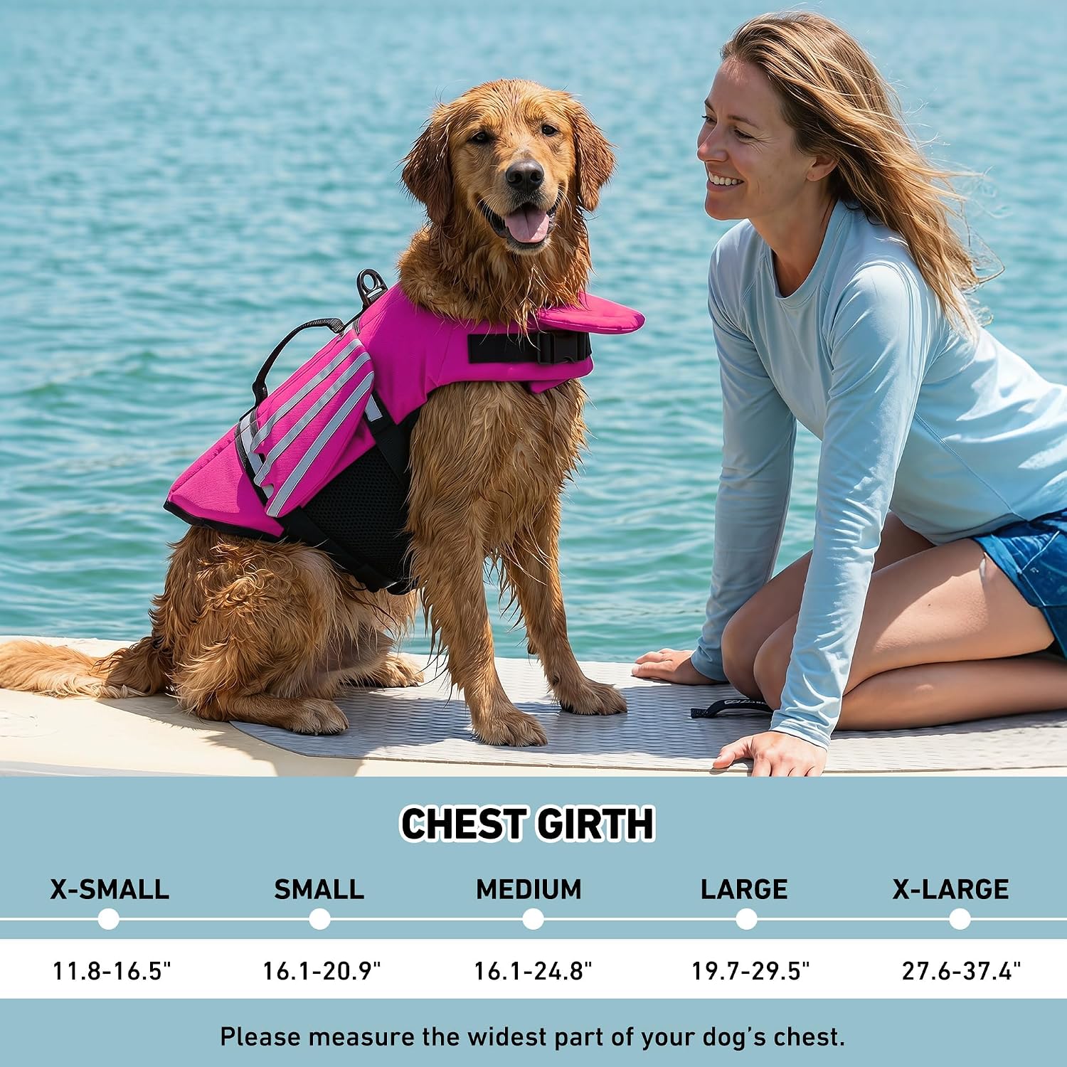 Petglad adjustable puppy life coat back angle showing the durable fabric.