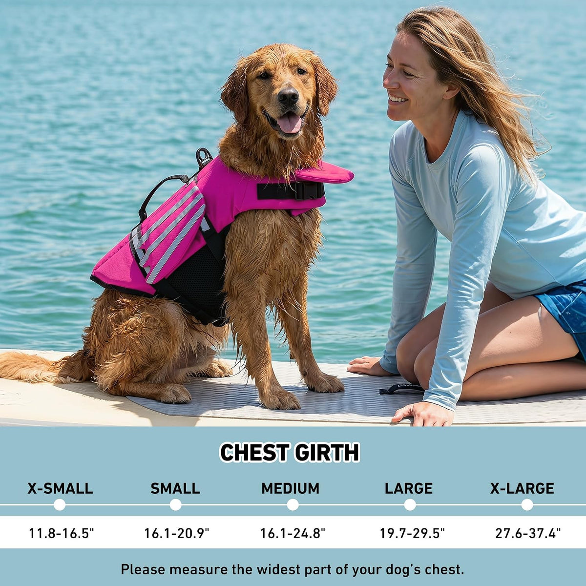 Petglad adjustable puppy life coat back angle showing the durable fabric.