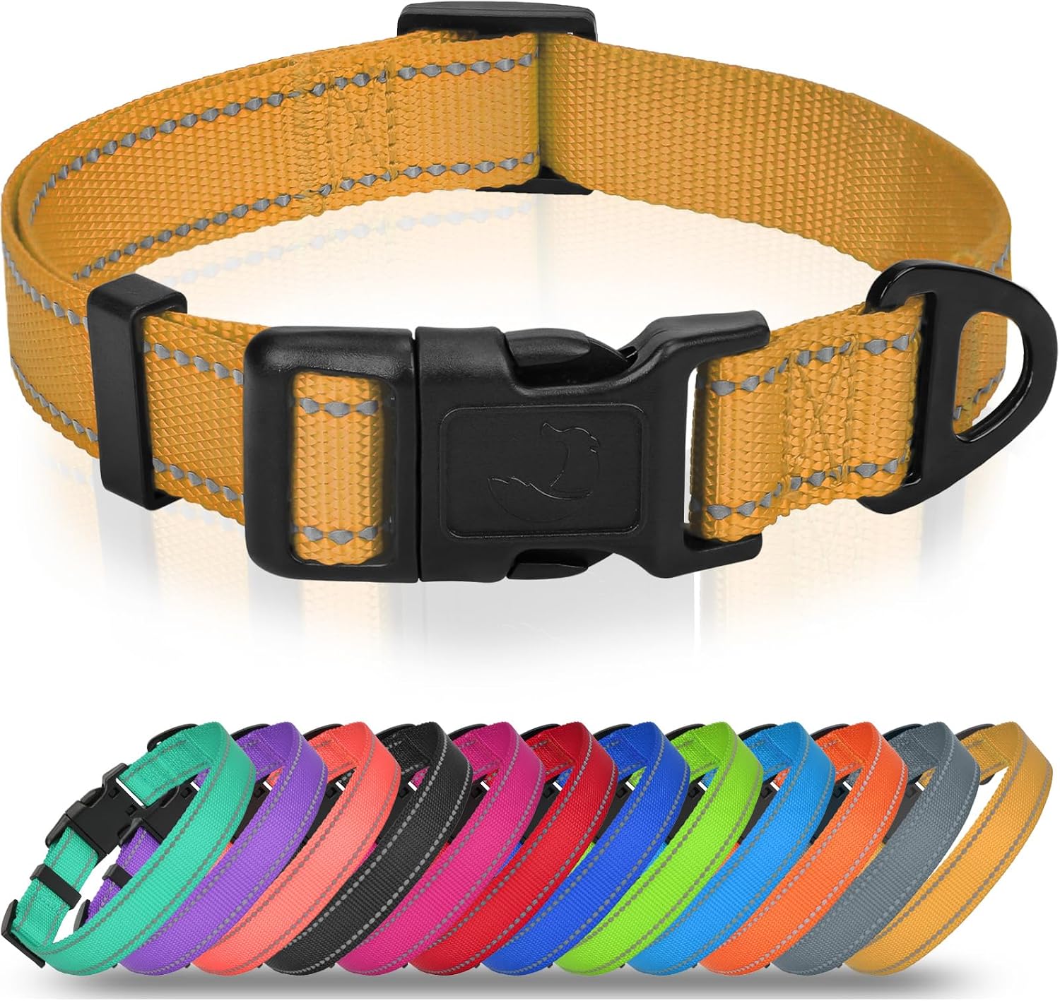 Joytale Dog Collars for Small Dogs, Feather-Light Double-Sided Reflective Nylon Collar for Night Safety, Adjustable Quick-Release for Growing Puppies, Hotpink, S (5/8" Width) - Image 14