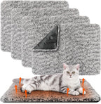 Drydiet self warming cat pads four pack front view showcasing plush gray fabric texture.
