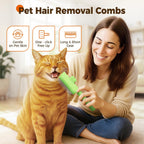 Zrpot flea comb for cats and dogs being used to remove loose undercoat fur.