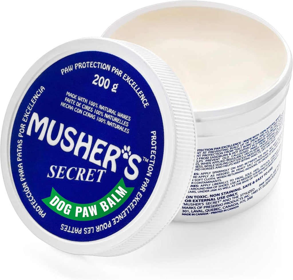 Musher's Secret Pet Paw Protection Wax 200g jar front view