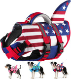 Dogcheer Dog Life Jacket Shark, Neoprene Harness Dog Life Vest with Lift Handle, Reflective Adjustable Pet Swim Float Vest for Small Medium Large Dogs - Pink Scales, S - Image 9