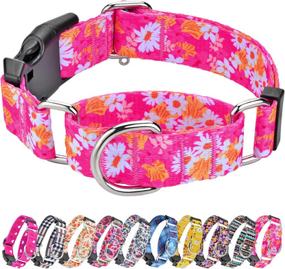 No slip safety dog collar with unique nature inspired print.