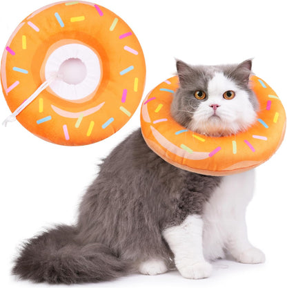 Hpetppy Cat Cone Collar Soft, Cat Recovery Collar for Wound Healing Cute Donut Adjustable Kitten Cones to Stop Licking Comfortable Lightweight Neck Elizabethan Collars for Kittens After Surgery - Image 9