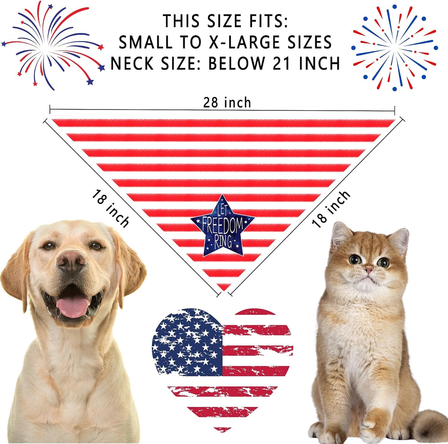 American flag print pet neckwear product close up view