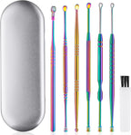 ECKXCH Ear Cleaning Kit front view of silver storage case and 6-piece toolset