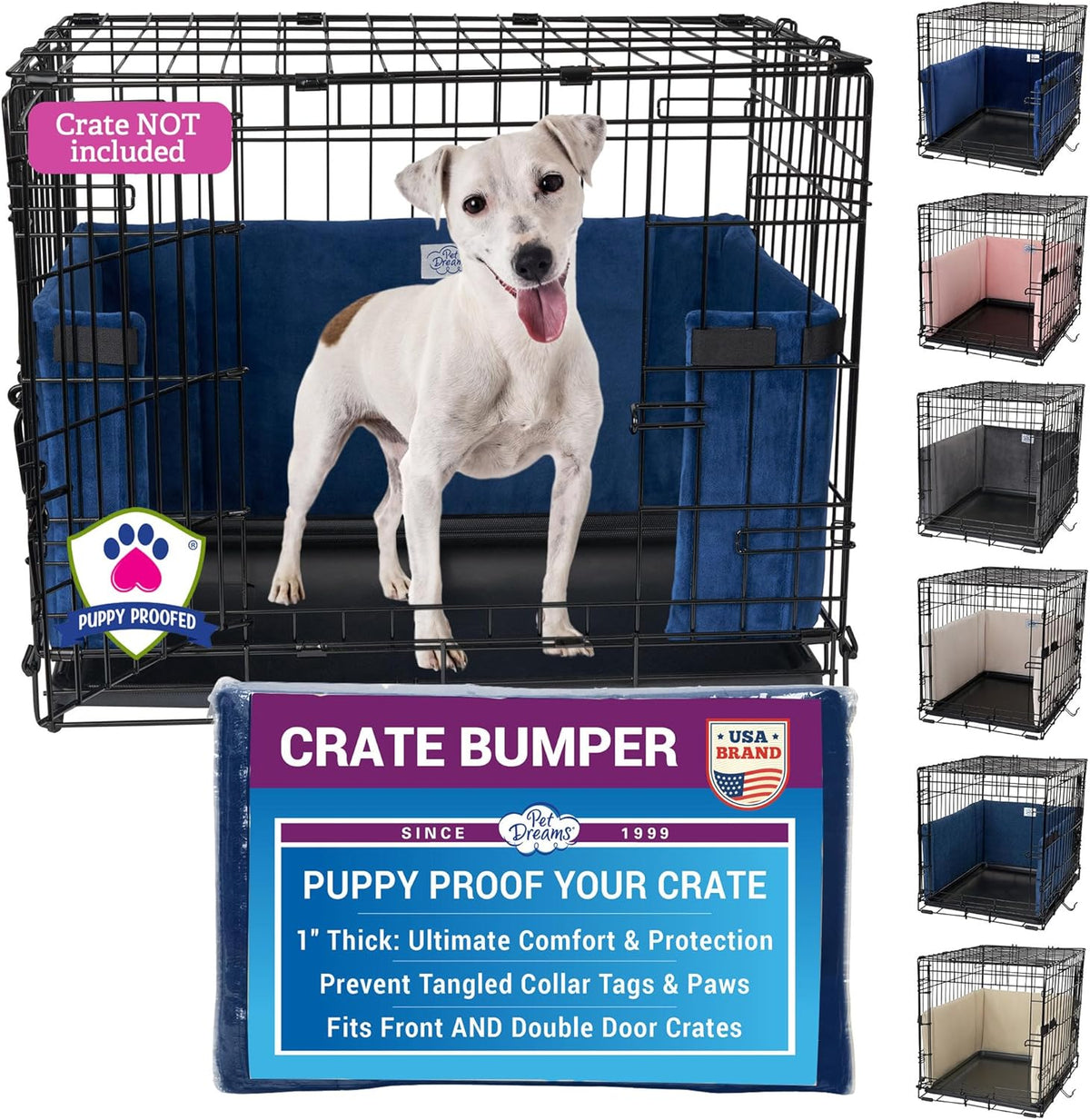 Pet Dreams Dog Crate Bumper - Patented Comfy Liner & Dog Tail Protector for Inside Crate, Fits iCrate Cages 18, 24, 30, 36, 42, 48 Inches (Khaki, Medium, 30") - Image 11