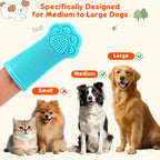 Demonstration of using finger toothbrush on dog teeth
