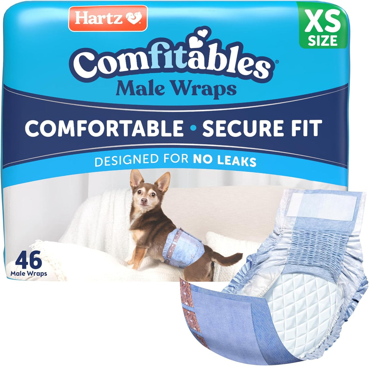 Hartz Comfitables Disposable Male Dog Wraps with Stretchy Waistband, Small 40 Count - Image 14