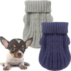 Kallfir's cutie XXS Dog Sweater, 2 Pieces Turtleneck Knitted Chihuahua Sweater Yorkie Teacup Dog Clothes Small Dogs Girl Winter Warm Sweaters Pet Cat Sweater Cold Weather Puppy Clothes XX-Small - Image 9