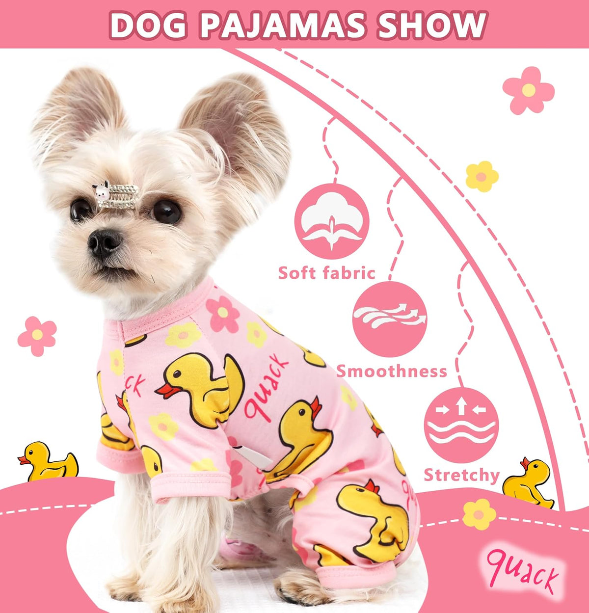 Close up view of the lightweight fabric on viunimo small dog clothes
