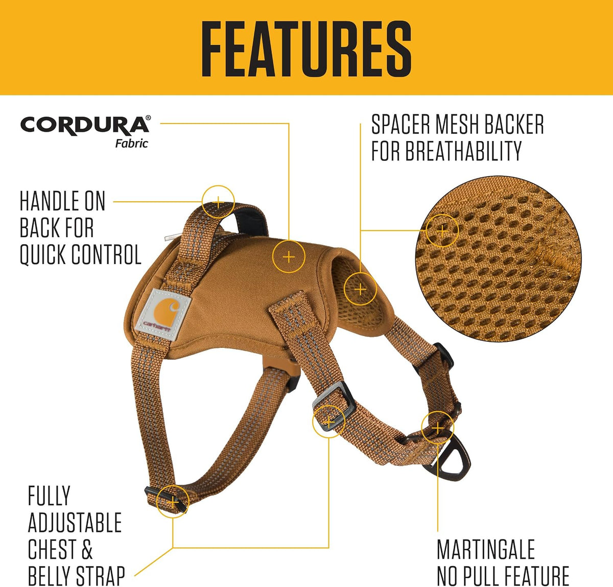 Carhartt dog harness adjustable chest strap detail