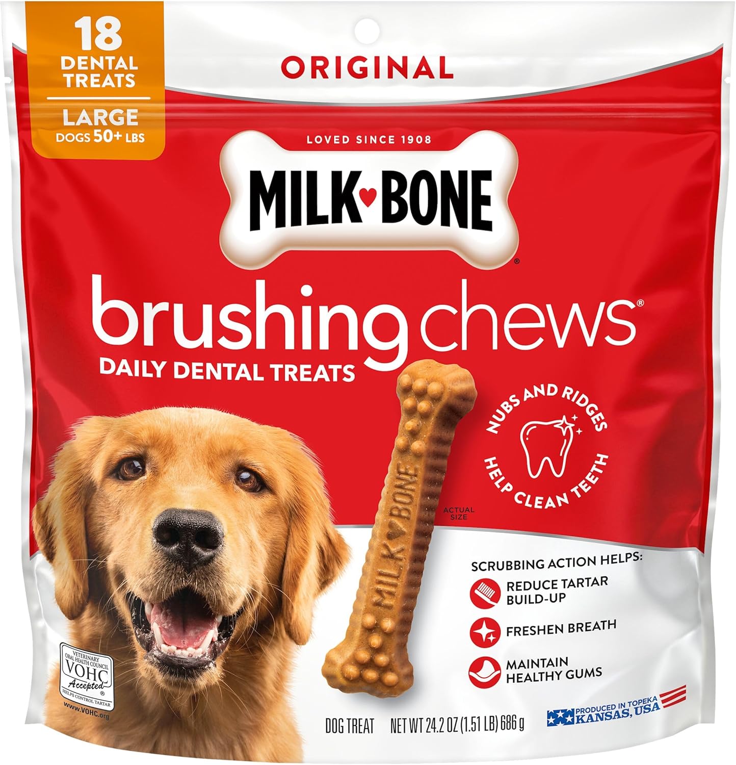 Milk-Bone Brushing Chews Original Chicken Flavor Daily Dental Dog Treats, Large, 33.7 Oz. Bag - Image 14