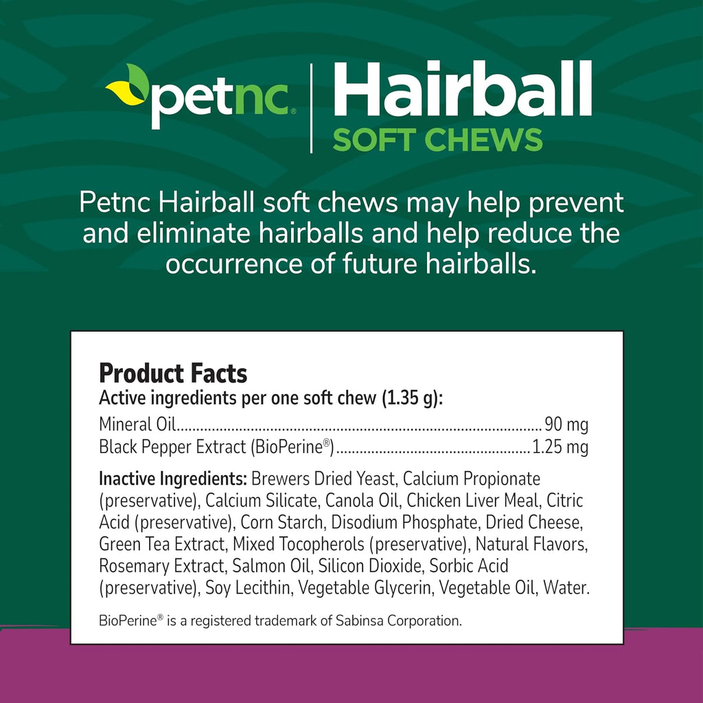 Petnc Hairball Soft Chews for Cats (90 Count), Helps Reduce Cat Hairball Formation with Mineral Oil & Black Pepper Extract, Chicken & Cheese Flavor, For Felines of All Ages & Breeds - Image 11