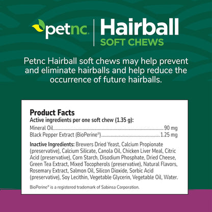 Petnc Hairball Soft Chews for Cats (90 Count), Helps Reduce Cat Hairball Formation with Mineral Oil & Black Pepper Extract, Chicken & Cheese Flavor, For Felines of All Ages & Breeds - Image 11