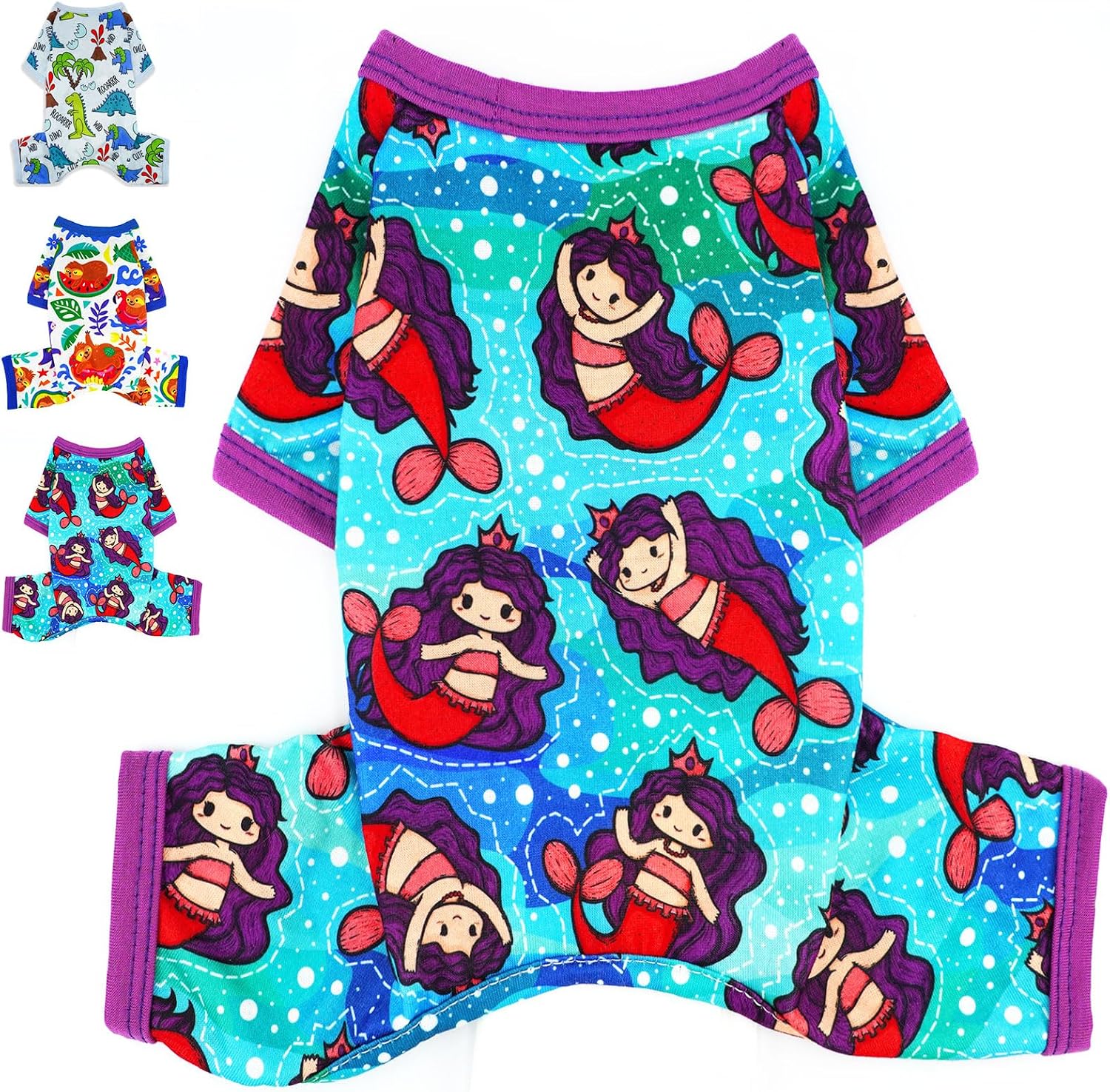 Dog Pajamas Spring Summer Dog Clothes for Small Medium Dogs Girl Boy Cute Soft Puppy Pjs Clothes Doggie Onesies Cat Pet Jammies Outfit (Blue Dinosaur, X-Small) - Image 15