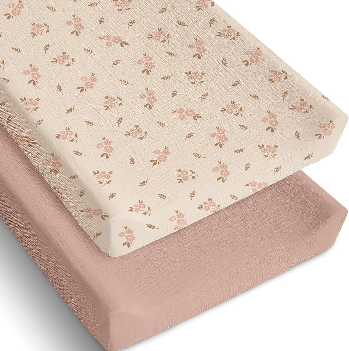 Mi Flor muslin changing pad cover front view