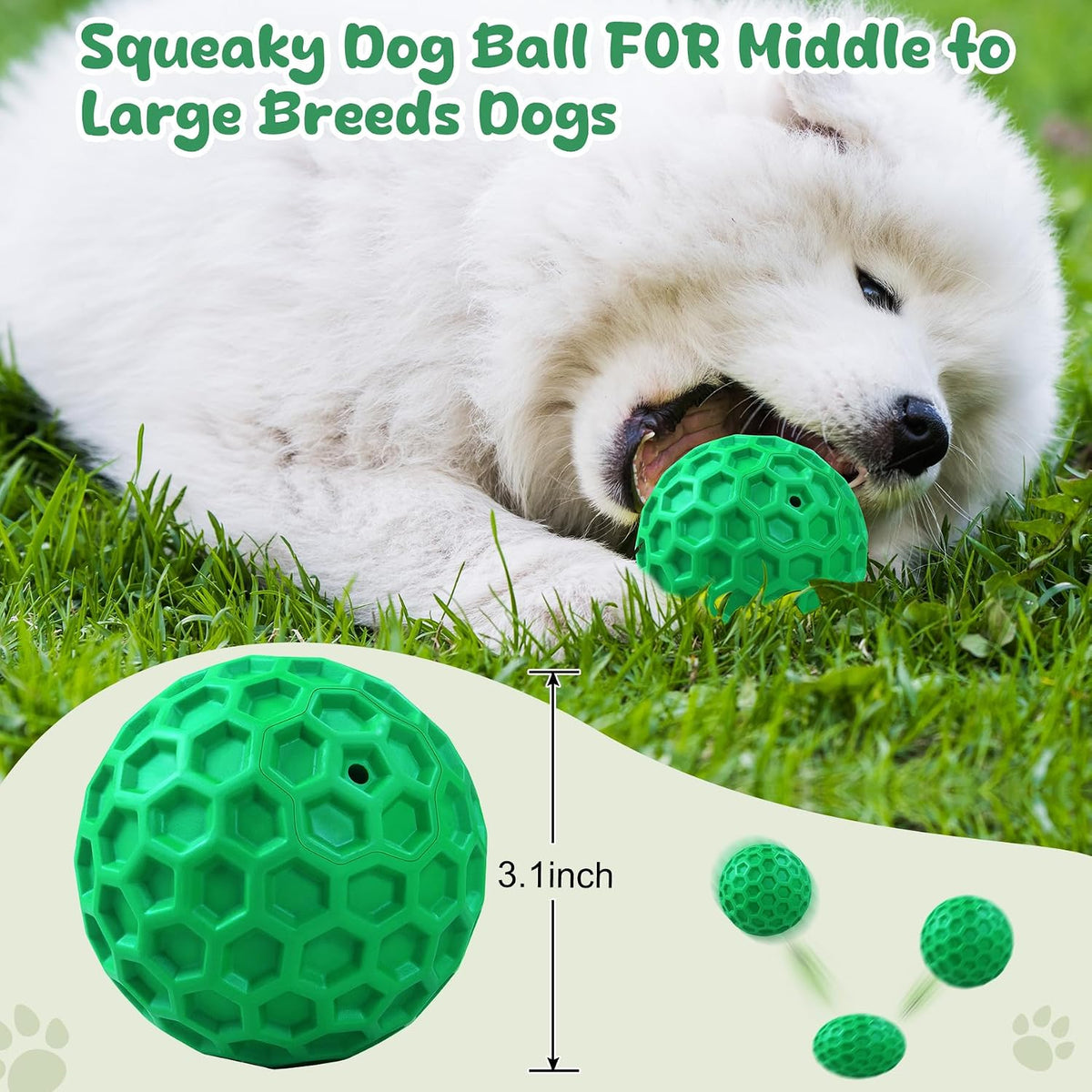 Zrifaqesw indestructible dog ball for large dogs