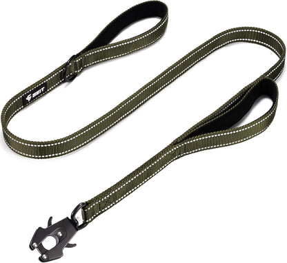 GEIT 4/5/6FT Heavy Duty Dog Leash with 2 Comfortable Padded Handles, Reflective Rope Leashes with Quick Release/Locking Tactical Frog Clip for Small Medium and Large Dogs, Black - Image 11