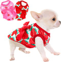 Viunimo 2 Pieces Dog Sweater Strawberry XX-Small Front View