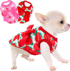 Viunimo 2 Pieces Dog Sweater Strawberry XX-Small Front View