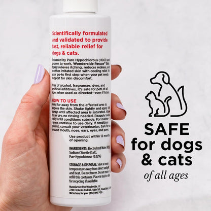 Wondercide hypochlorous skin spray for dogs and cats itching relief