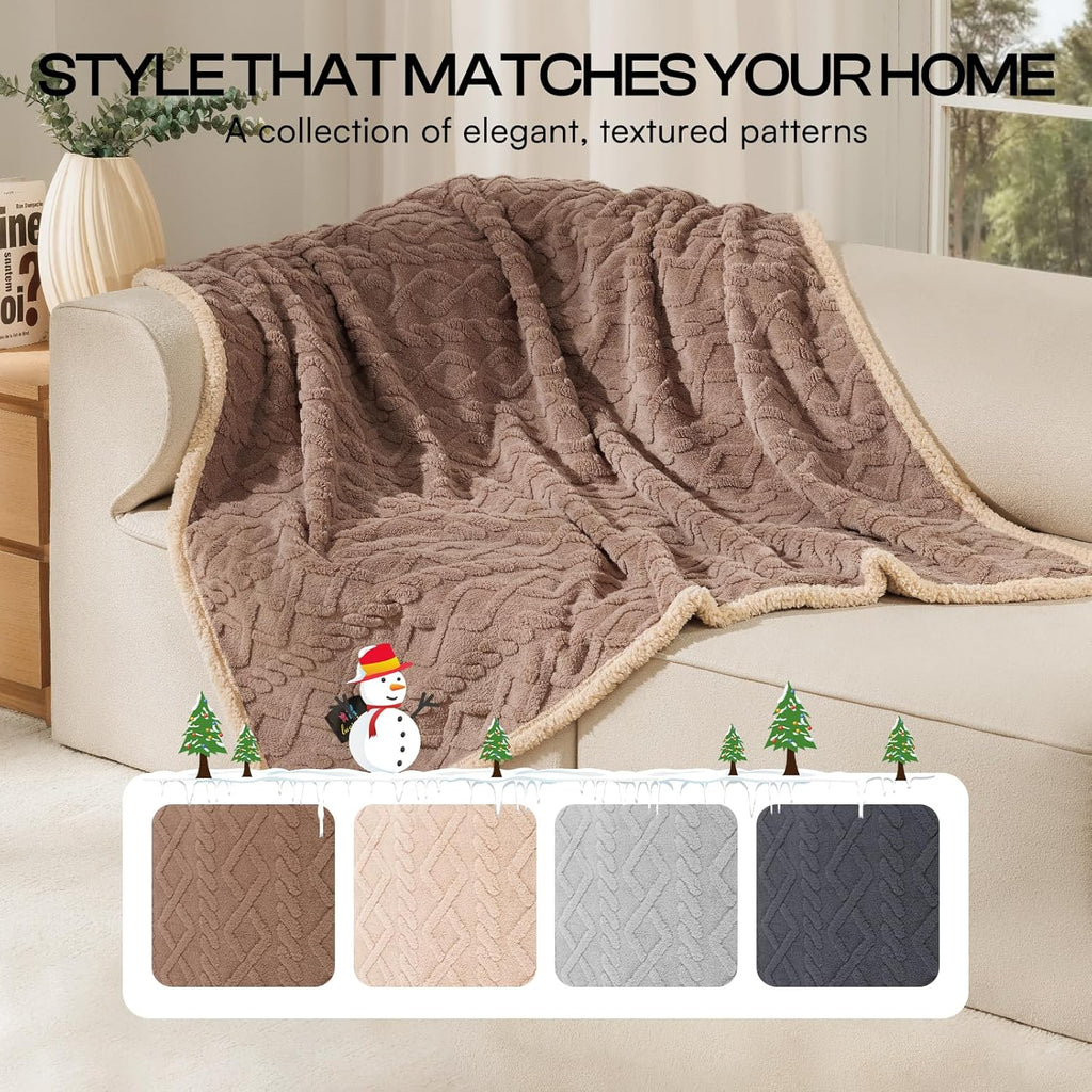 Luciphia dog and cat blanket small size draped over a premium leather sofa.