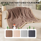 Luciphia dog and cat blanket small size draped over a premium leather sofa.