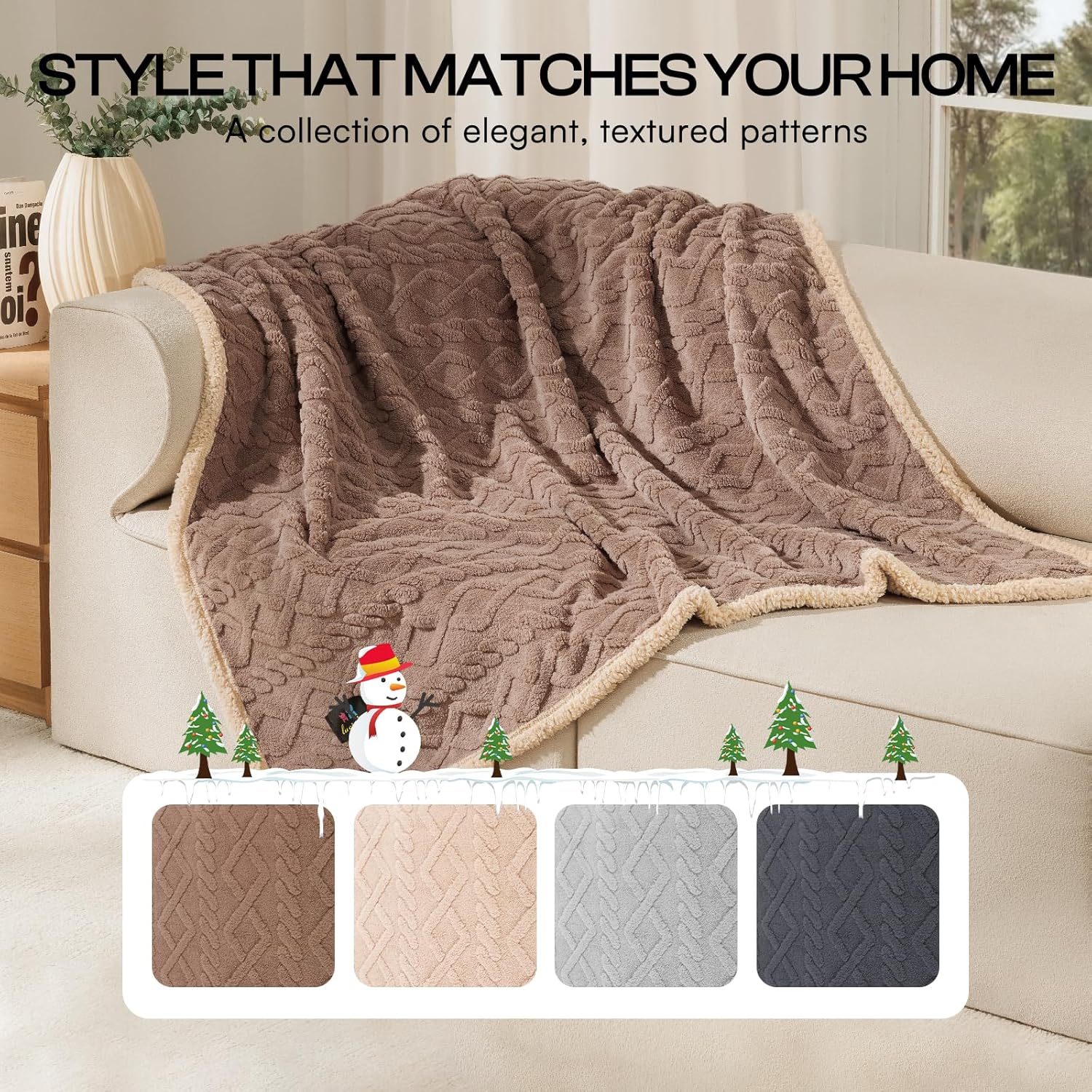 Luciphia dog and cat blanket small size draped over a premium leather sofa.