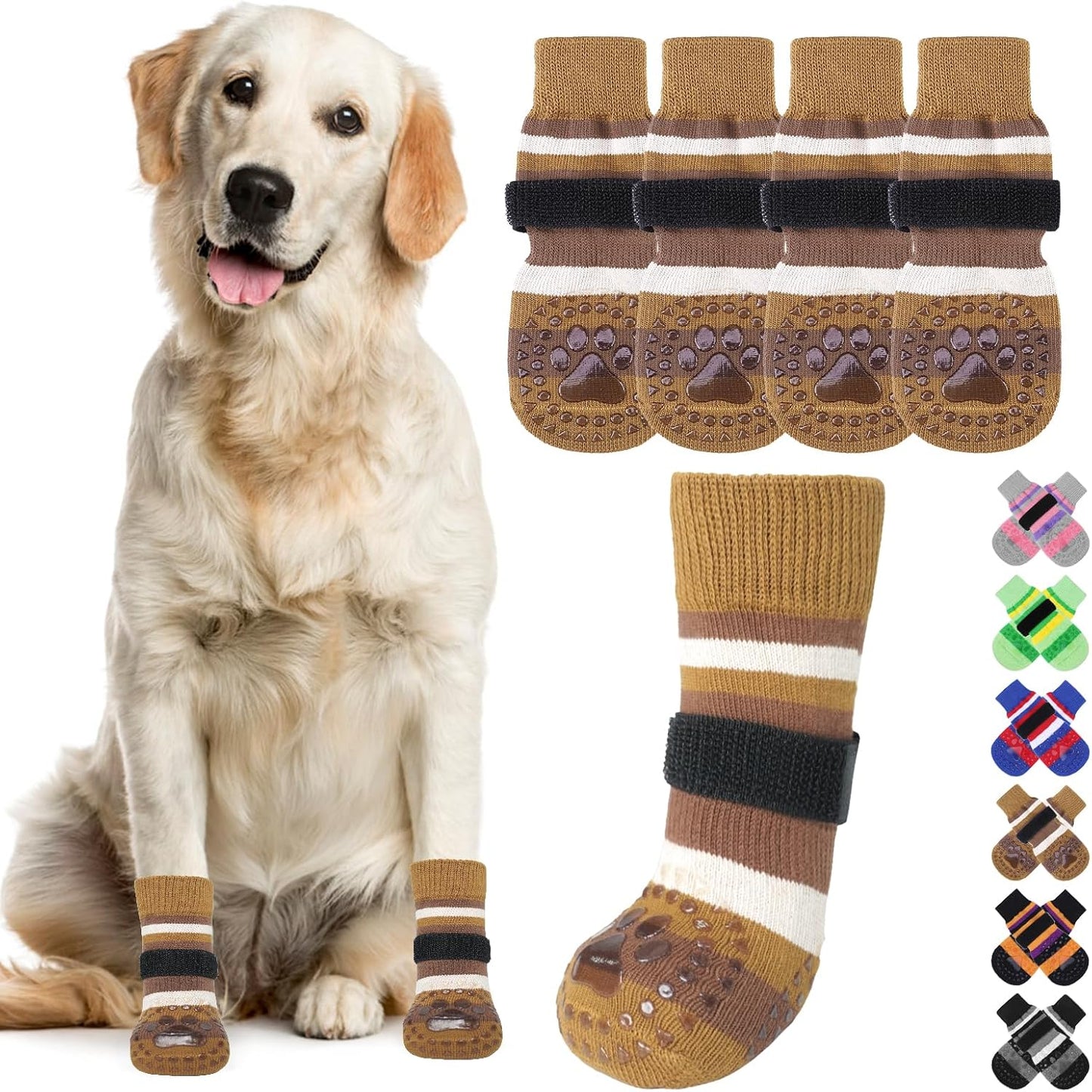 KOOLTAIL Dog Socks for Hot Pavement, Summer Dog Shoes to Prevent Licking Paws for Hardwood Floor, Non Slip Double Sides Boots & Paw Protectors, Pet Grippy Booties for Small Medium Large Senior Dogs - Image 9