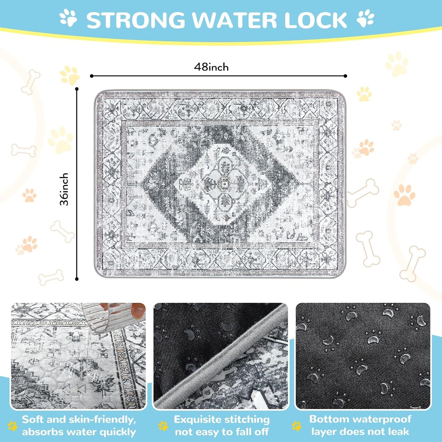 Lahome pet mat showing liquid absorption performance