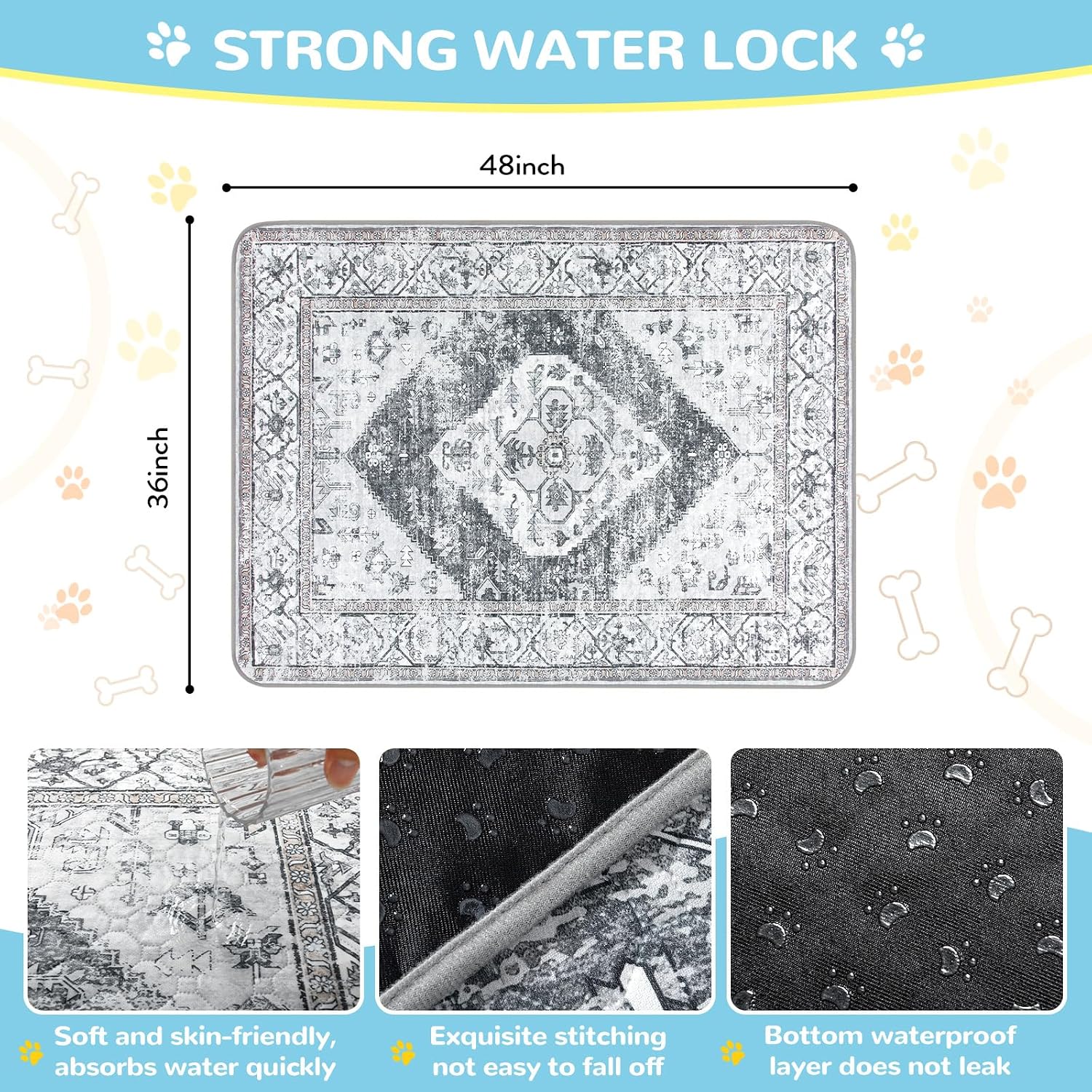 Lahome pet mat showing liquid absorption performance