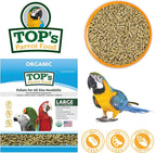 Close up of TOP's non-GMO organic bird food pellets.
