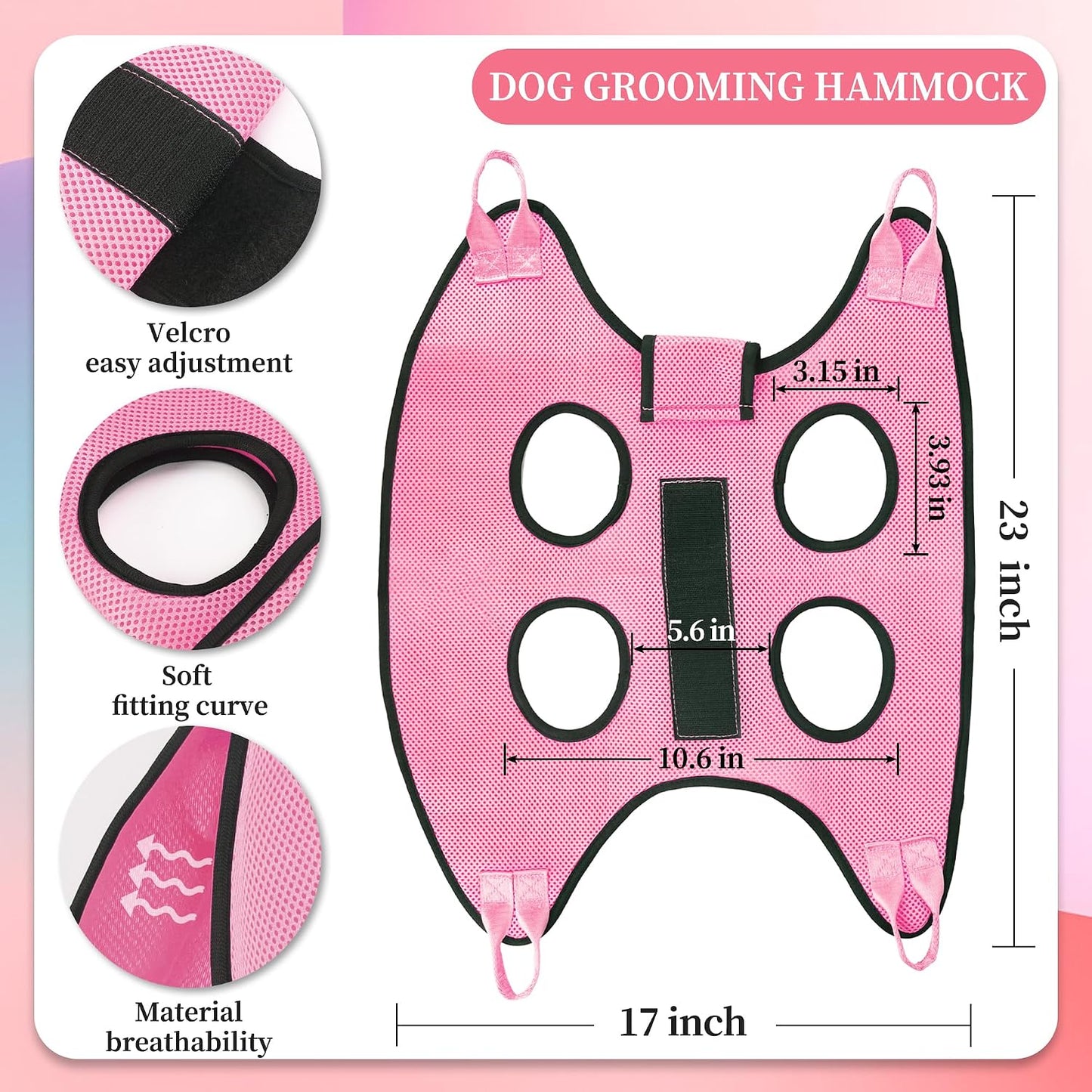 PatiencET pet grooming hammock with included nail clippers and comb